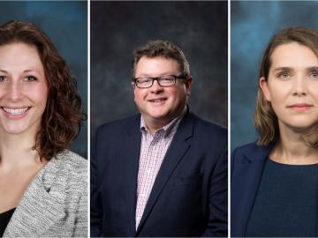 Three ORNL researchers' profiles are laid out side by side starting with O'Connor, then Peter, then Jansone-Popova 